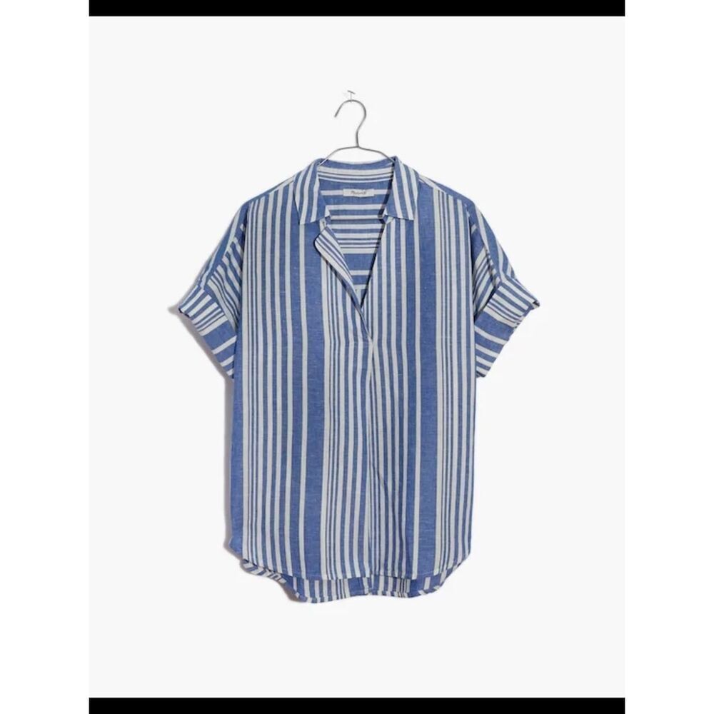 Madewell Courier Button-Back Shirt in Hinsdale Stripe